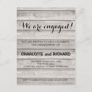 Invitation en bois rustique de partie de