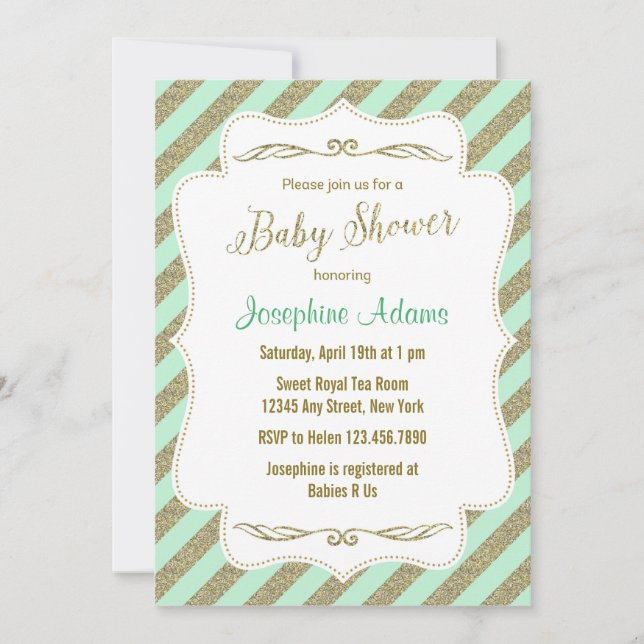 Invitation en bon état de baby shower de parties (Devant)