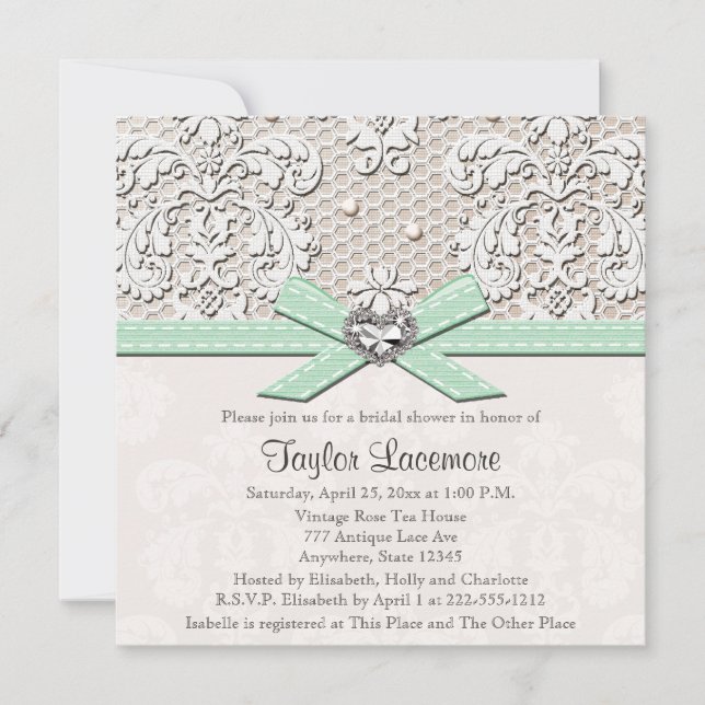 Invitation en bon état de Fête de la mariée de (Devant)
