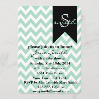 Invitation en bon état et noire de baby shower de