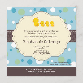 invitation en caoutchouc de baby shower de canard
