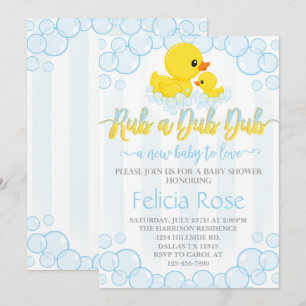 Invitation en caoutchouc d'invitation de baby