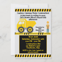 Invitation En construction Camion Jaune Construction bébé