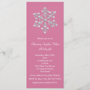 Invitation en cristal de baby shower de flocon de