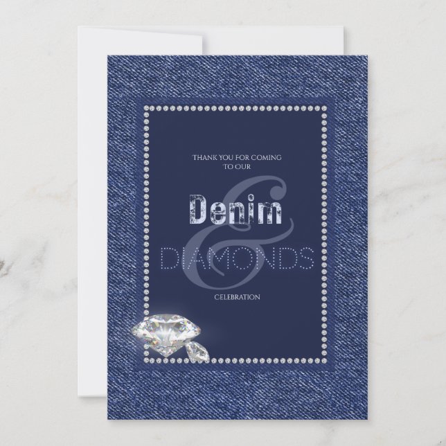 Invitation en denim et diamants (Devant)