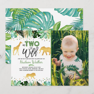 Invitation En Deux L'Invitation D'Anniversaire Sauvage Animau