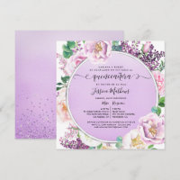 En Espagnol, Élégante Quinceanera Florale Violette