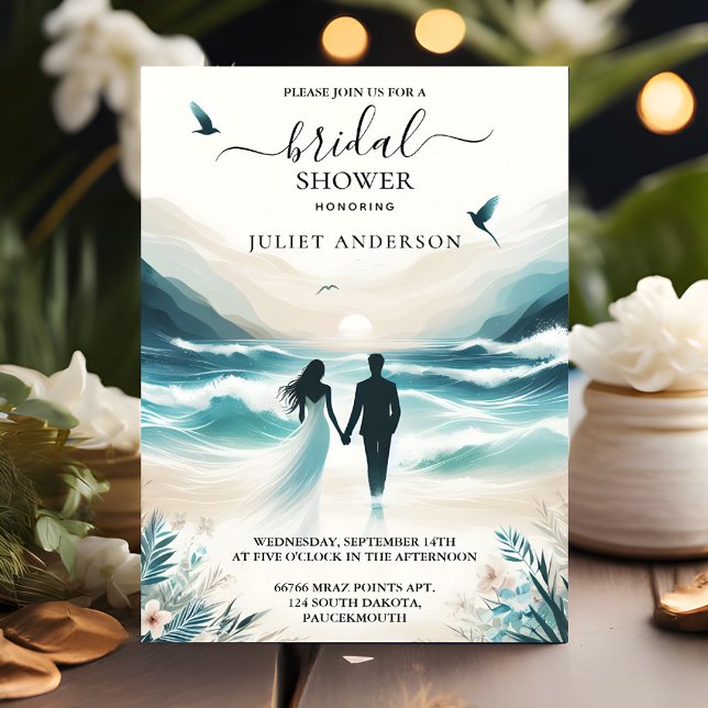 Invitation En été Ocean Beach Blue Water Fête des mariées (Créateur téléchargé)