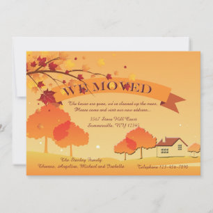 Invitation En feu avec des couleurs d'automne déplaçant le