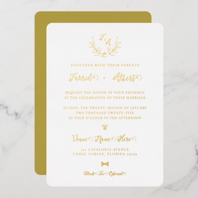 Invitation en feuille d'aluminium 5" x 7" (Recto/Verso)