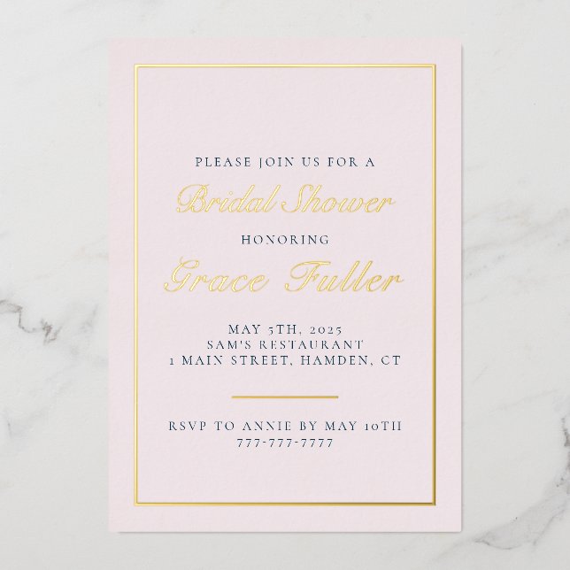 Invitation en feuille d'aluminium avec typographie (Recto)