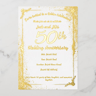Invitation en feuille d'aluminium pour le 50e anni