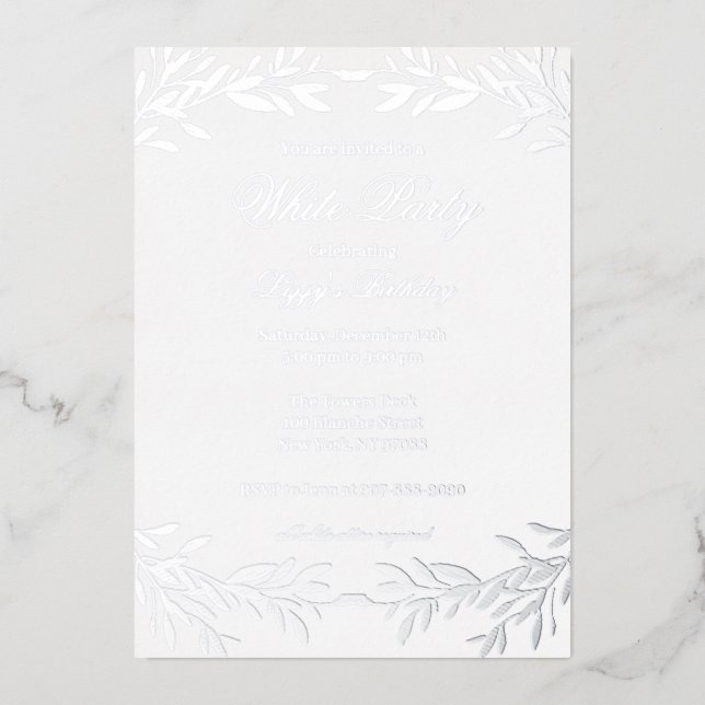 Invitation en feuille d'aluminium pour une fête él (Recto)