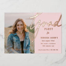 Invitation en feuille métallisée pour fête de remi