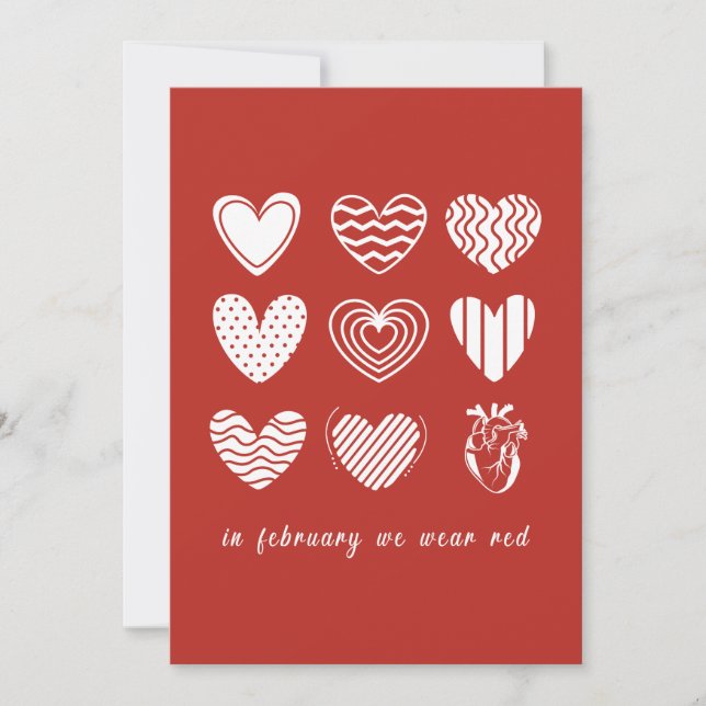Invitation En Février, Nous allons Red Heart Disease Awarenes (Devant)