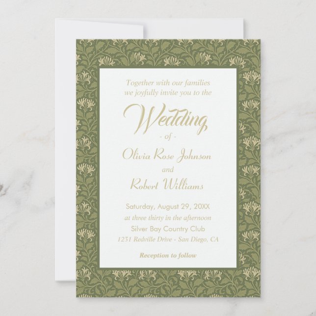 Invitation En Fleur Honeysuckle Mariage Floral (Devant)