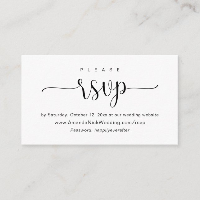 Invitation en ligne RSVP, carte de site Mariage (Devant)
