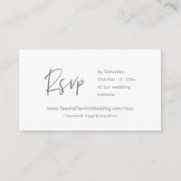 Invitation en ligne RSVP, site Mariage, gris foncé