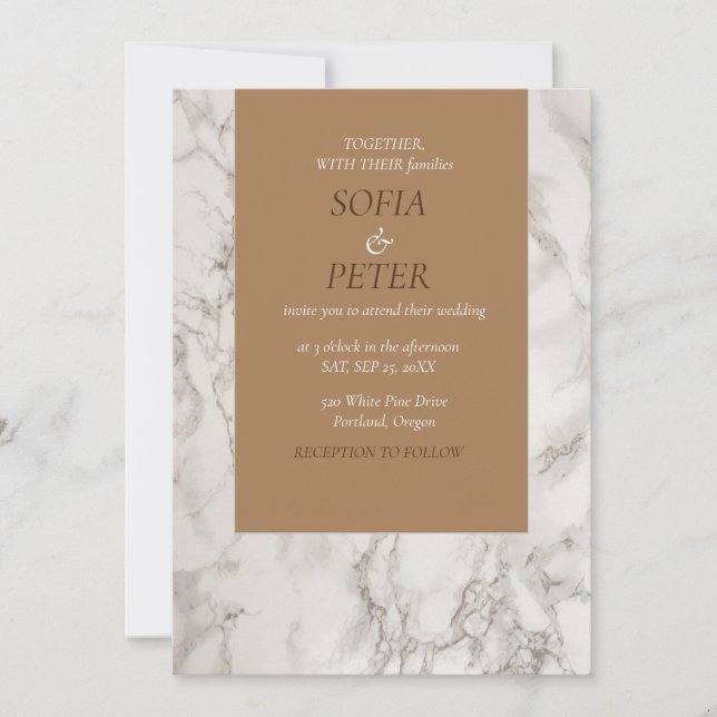 Invitation en marbre moderne et chic (Devant)