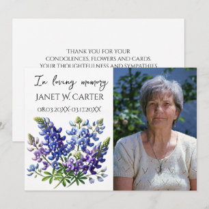 Invitation En Mémoire Aimante Bluebonnets Fleur Funéraire Tex