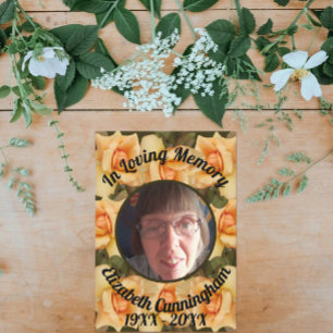 Invitation En Mémoire Amoureuse Poème photo Orange Rose Bordé