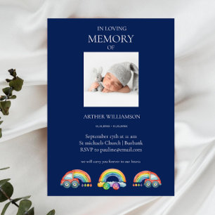 Invitation En mémoire d'amour funérailles d'enfant bleu