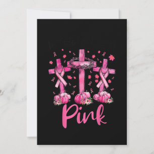 Invitation En Octobre Nous Portons le Rose Jésus Croix Cancer