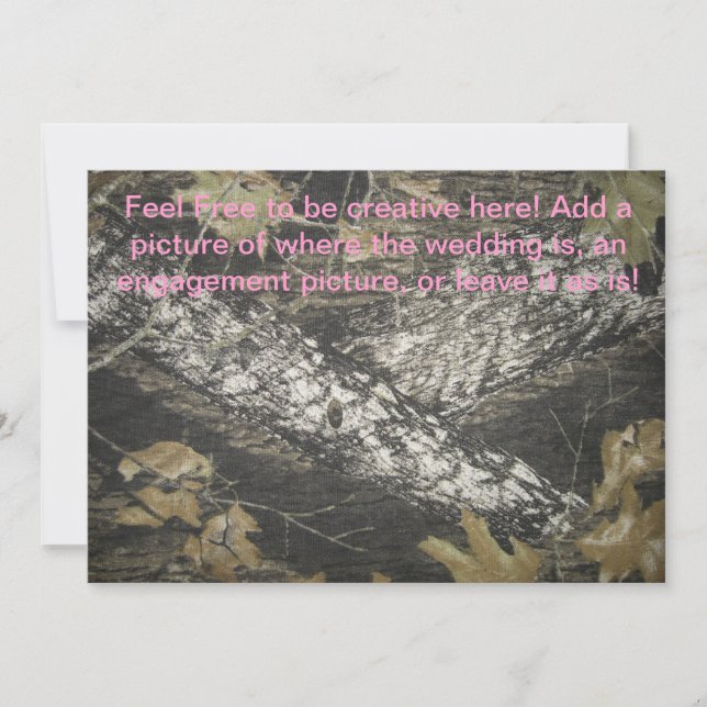 Invitation en rose et en camo (Devant)