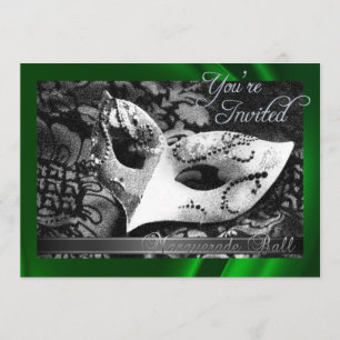 Invitation en soie verte vintage de boule de