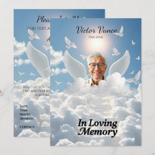 Invitation En souvenir affectueux,Carte personnalisée, rip, t