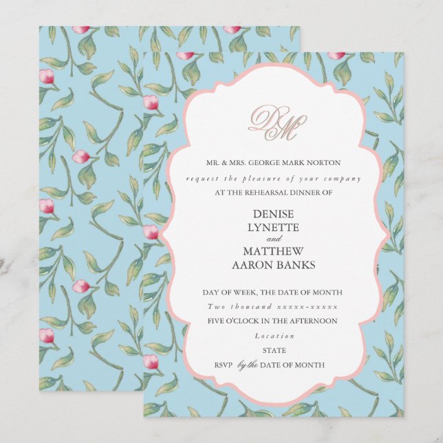 Invitation en Sucre Filé et Rose Gazeux (Devant / Derrière)