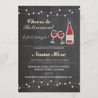 Invitation en verre rouge Chalk de la fête de la r