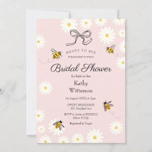 Invitation En vichy d'abeilles et de marguerites signifie Fêt