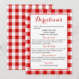 Invitation en vichy Détails de l'itinéraire Mariage de chèque