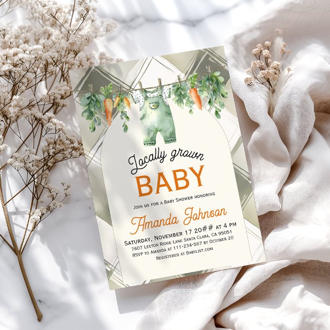 Invitation en vichy Ligne De Vêtements Baby shower Cultivé Lo (Créateur téléchargé)