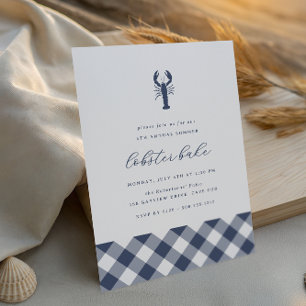 Invitation En vichy marine Fête de biscuit au homard d'été
