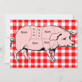 Invitation En vichy Nom Pig BBQ