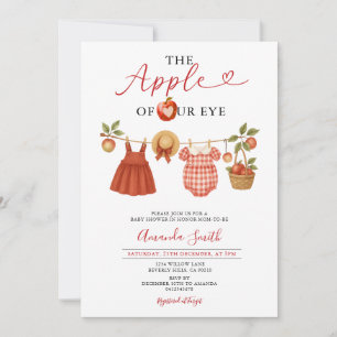 Invitation en vichy panier de pique-nique Pomme de notre Baby