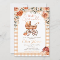 en vichy poussette Citrouille Baby shower d'arrosa