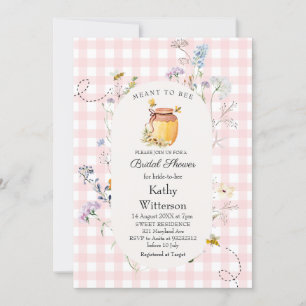 Invitation En vichy Rose Signifie Abeille Fête des mariées