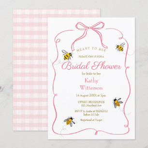 Invitation En vichy Rose Vive Signifie Être Fête des mariées