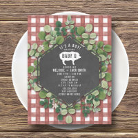 En vichy rouge vert bébé Baby shower Q