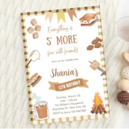 Invitation en vichy Smores S'mores Bonfire Camping