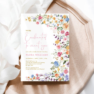 Invitation Enchanté de vous rencontrer : Baby Shower Fille Fl