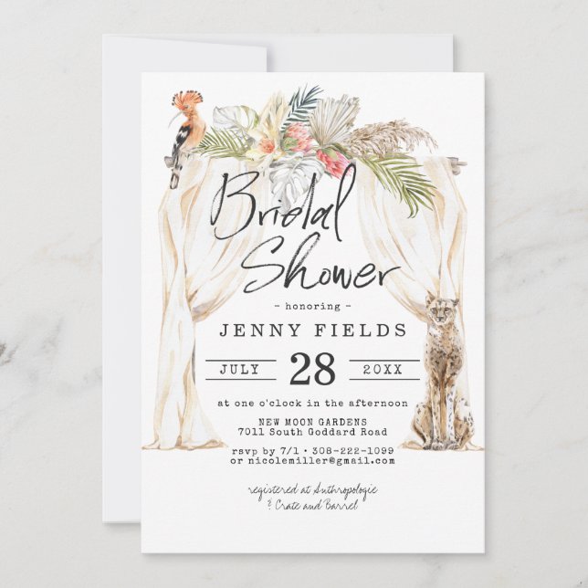 Invitation Enchanted African Safari Bridal Douche (Devant)