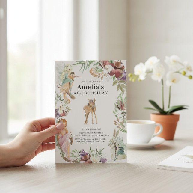 Invitation Enchanted Forest Fairy Birthday Party Invite (Créateur téléchargé)