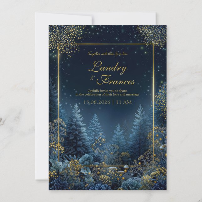 Invitation Enchanted Midnight Forest Wedding (Devant)