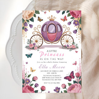 Invitation Enchanted Princess Carriage Baby Shower