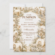 Enchanted White Pumpkin Village Baby Shower