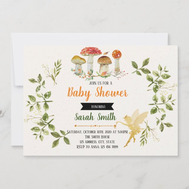 Invitation enchantée de partie de douche (Devant)